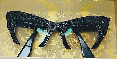 Miu Miu Rasoir Rock Collection Black gemstone cateye 